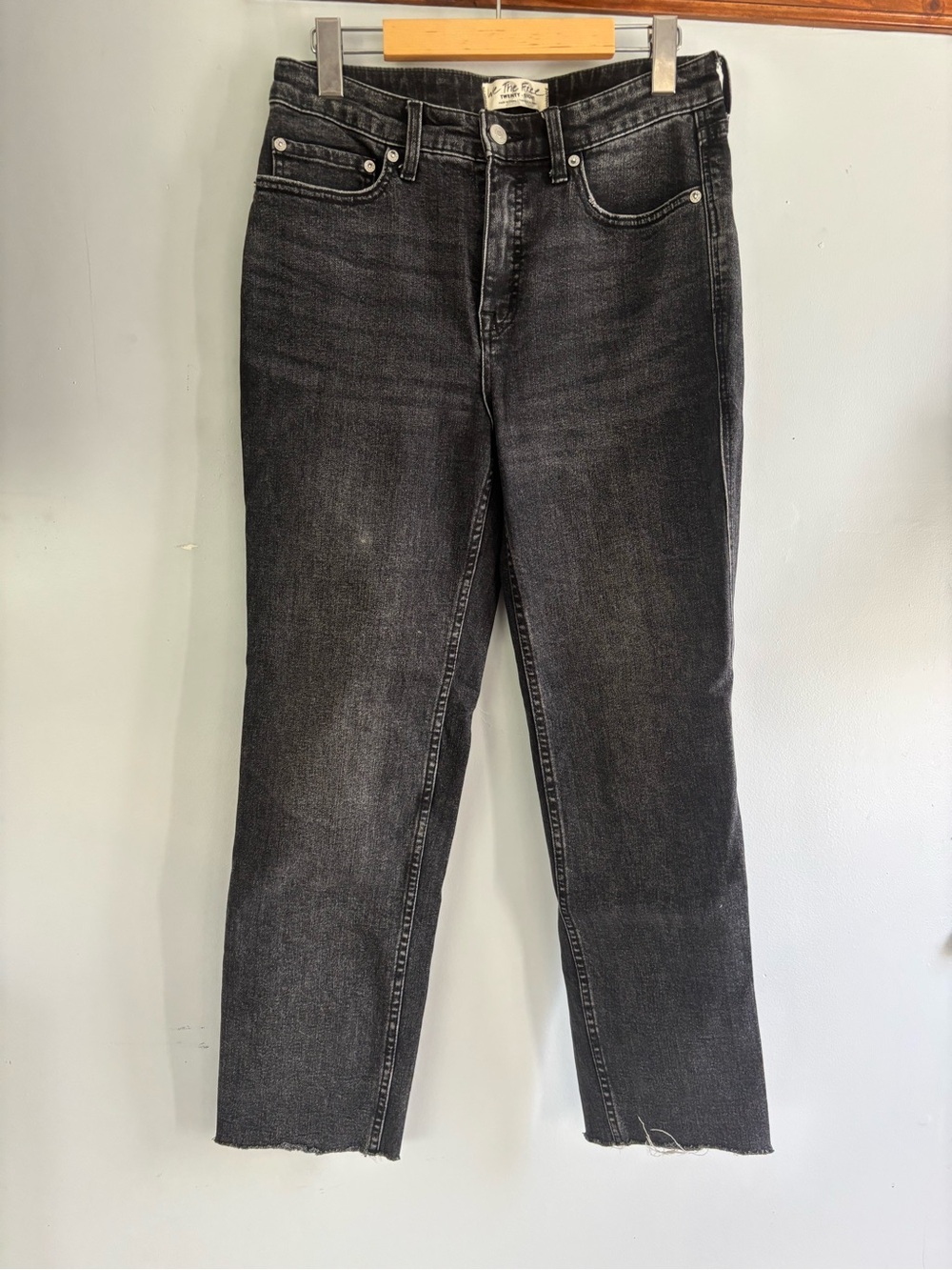 We The Free Washed Black High-Rise Cropped Jeans